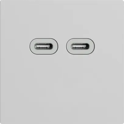 Steckdose USB 18W 2×Typ C Feller EDIZIOdue F 230V 3600mA hellgrau 