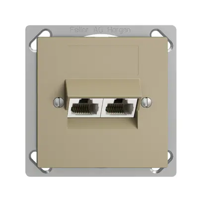 Prise INC 2×RJ45/u 4P sép.EDIZIOdue sand ITplus 