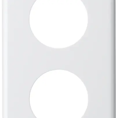 Plaque de recouvrement basico 2×1 2×Ø43mm blanc 