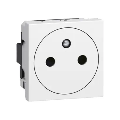 Prise Legrand Mosaic NF 16A 250V avec socle rétractable blanc 