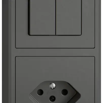 Combinazione AP EDIZIO.liv SNAPFIX® 2×1 140×74mm sch 1/3+3/1L+1×T13 grigio scuro 