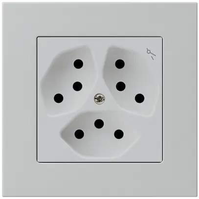Presa INC kallysto.pro 3×T13 grigio chiaro con protezione bambini 