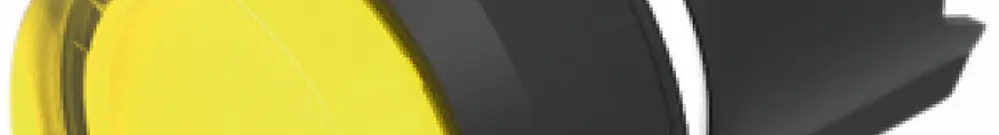 Allogiamento p.pulsante luminoso EAO45 alto giallo Ø22.3mm IP67/IP69K anello ne 