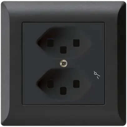 Prise ENC Hager kallysto.line 2×T23 1×S C noir 