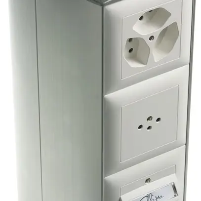 Potelet de raccordement Ellipse h=325 anod. avec 3 boîtes NIS IP20 