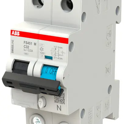 Disjoncteur différentiel ABB FS451M SMISSLINE CL C-32A/30mA 1LN 10kA type A 