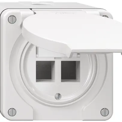 Scatola di raccordo NAP Dätwyler per 2×RJ45-MS-C6A/RJ45-KS-T/PS-GG45, bianco 