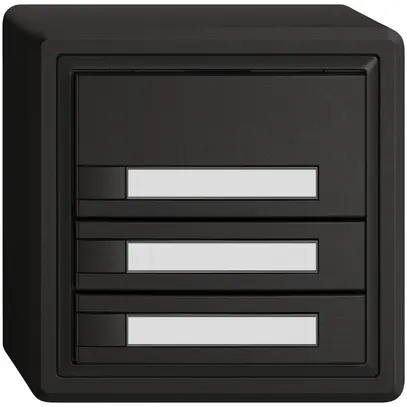 Poussoir universel AP EDIZIO.liv UNI SNAPFIX® 5…48V s.LED 3× comm.1T étiqu.no 