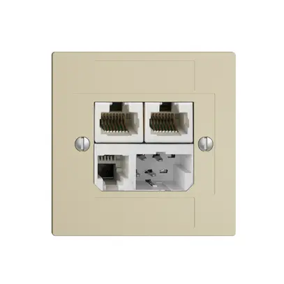 Scatola INC T+T/2×RJ45/RJ11/u ADSL ITplus EDIZIOdue vanille 
