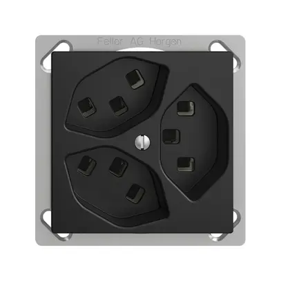 Presa INS 3×T23 16A EDIZIOdue nero con morsetti innest. 