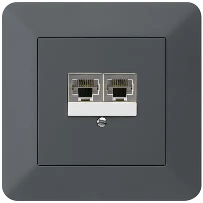 Boîte ENC kallysto.trend 2×RJ45s anthracite parallèle 
