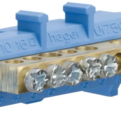 Barrette à bornes neutre Hager 3×16/4×10mm² 