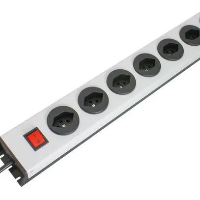 Presa multipla MH 7×T13 PowerLine, Td 3×1mm², 1.5m, nero 