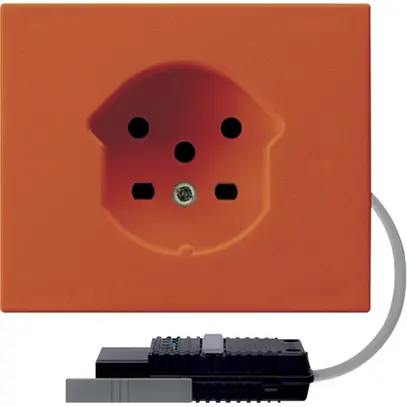 FLF-Steckdose HA Typ 15 mit Steckklemmen mit Rundkabel-Adapter orange 
