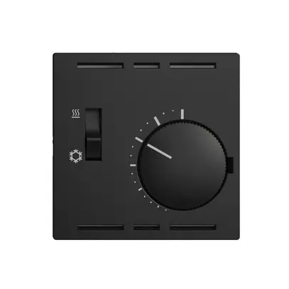 Kit de recouvrement p.thermostat EDIZIOdue, a.interrupteur, 60×60mm, noir 