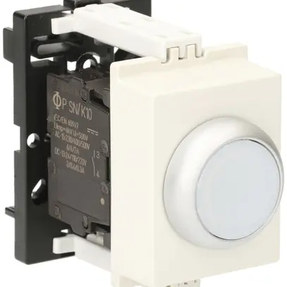 Pulsante luminoso AMD K&N, 24VAC/DC, 1Ch 6A, 2UM, calotta bianco 