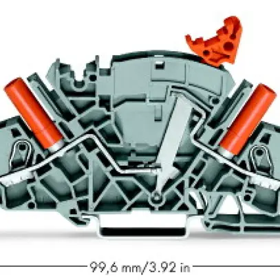 Morsetto sezionatore di misura WAGO 10mm² 2L grigio per pont 