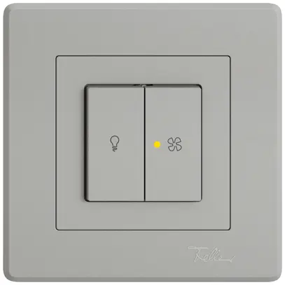 Interruttore a pulsante lum.INC EDIZIO.liv SNAPFIX® luce&venti 3/3/1L KS gi grc 