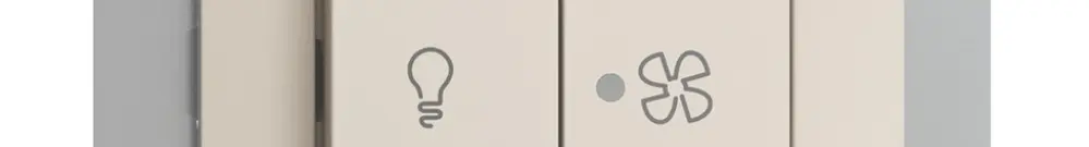 UP-Schalter für Licht+Ventilation EDIZIOdue crema, KS, LED gelb 