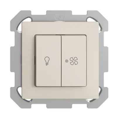 Interrupteur ENC pour lum.+venti-lateur EDIZIOdue crema, contrôle, LED jaune 