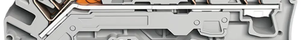 Borne de passage WAGO TopJob-S 6mm² 3L gris série 2106 