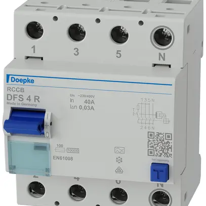 Interrupteur différentiel Doepke DFS 4 R 3LN 400V 40A 0.03A type A 10kA 