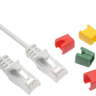 Câble patch RJ45 Ceconet Thin, cat.6A U/UTP, rond, codable, blanc, 3m 