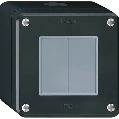 AP-KNX-Taster Hager BA robusto Q 2-fach 86×86mm schwarz 