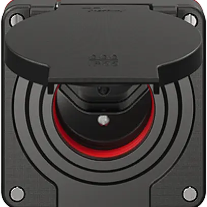 Presa NEVO N.CO 1×T13, IP55 secondo SN 441011, c.guarnizione rossa, nero 