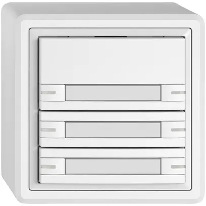 Poussoir KNX RGB AP EDIZIO.liv SNAPFIX® capteur temp.RGB-LED étiqu.6×com.1T bc 