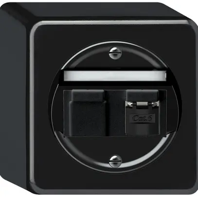 Boîte de raccordement AP origin RJ45 8(8) cat.6 oblique blindé 88×88×54mm noir 