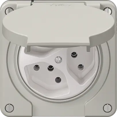 Presa NEVO N.CO, 3×T13, IP21, grigio chiaro 