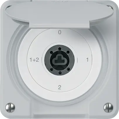 Interrupteur à clé ENC robusto IP55 avec clapet sans cylindre S1/1P gris p.combi 