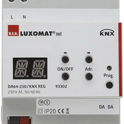 REG-Gateway KNX/DALI Luxomat DA64-230/KNX, 1×64 Teilnehmer 