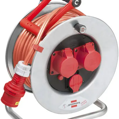 Avvolgicavo Garant SK 320 Ø320mm 33m 5×2.5mm² 2×CEE16 1×T25 acciaio grigio IP44 