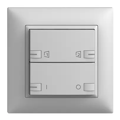 Set frontale INC EDIZIOdue zepAIR ON/OFF 1C S1/S2 con LED grigio chiaro 