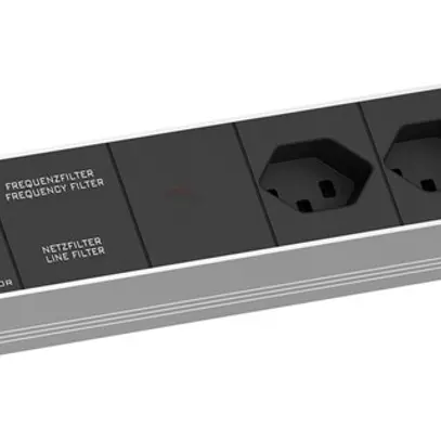 Presa multipla 19" BACHMANN 5×T23 3m con protezione completa apparecchi 1UA nero 