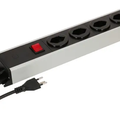 Presa multipla MH POWER LINE 10A interruttore 5×T13 1.5m grigio-nero 2×magnete 