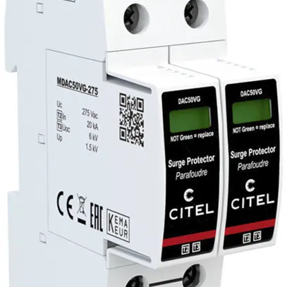 Parasurtension  Citel DAC50VGS-20-275, type 2+3, 2 pôles 