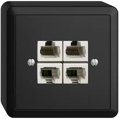 Prise AP 4×RJ45/u 4P sép.no, EDIZIOdue ITplus 
