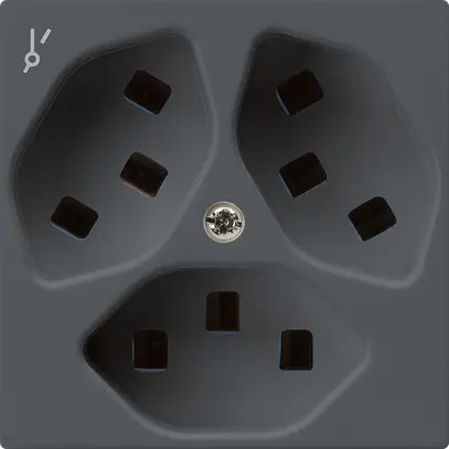 Prise Hager kallysto 3×T23 1×S A anthracite 