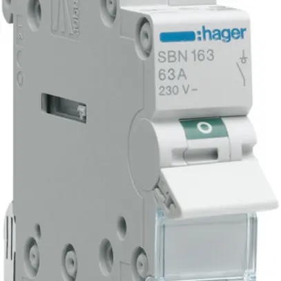 Interruttore AMD Hager 63A 230V 1 chiusura 0 apertura 0 invertitore 1UM 