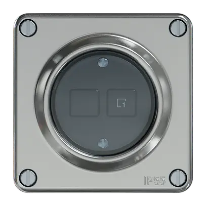Interruttore stazione secondaria ELEMENT Wiser 1c 2t alluminio 