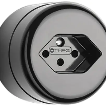 Prise AP Roesch T13 250V 16A IP20 rond noir 