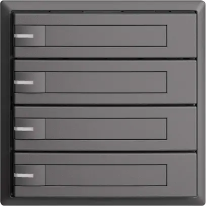 KNX-Taster RGB EDUE, 250mW, m.RGB-LED, m.Papiereinlage, 4×Taste, 1×Tastenb., dgu 