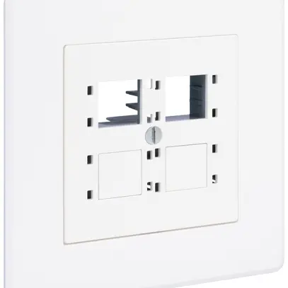 Kit de montage ENC R&M droit pour 4×RJ45 cat.6A 96×96mm blanc 