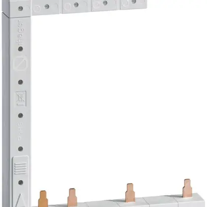 Phasenschiene Hager 4P 3L Stift 10mm² 63A rechts L1L2L3N zu L1N-L2N-L3N weiss 