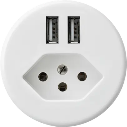 Prise 2×USB & type 13 basico A 2400mA blanc 