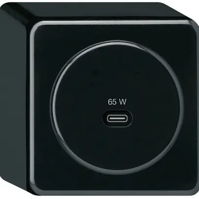 Presa di ricarica USB AP Hager basico tipo C 65W 3250mA nero 