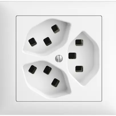 Presa INS 3×T23 16A EDIZIOdue bianco, con morsetti innest. 